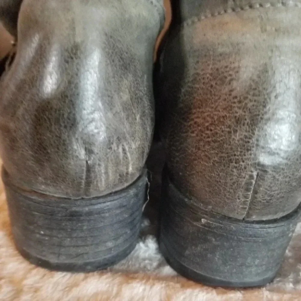 Mjus Renata 2 Leather Tall Boots Adjustable Wide Calf Green 38